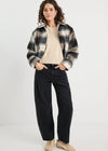 Sweeping Grey Check Soft Jacket