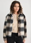 Sweeping Grey Check Soft Jacket