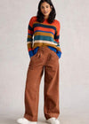 Olive Stitch Stripe Jumper
