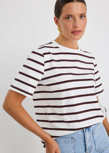  Binding Stripe Boxy Fit Tee