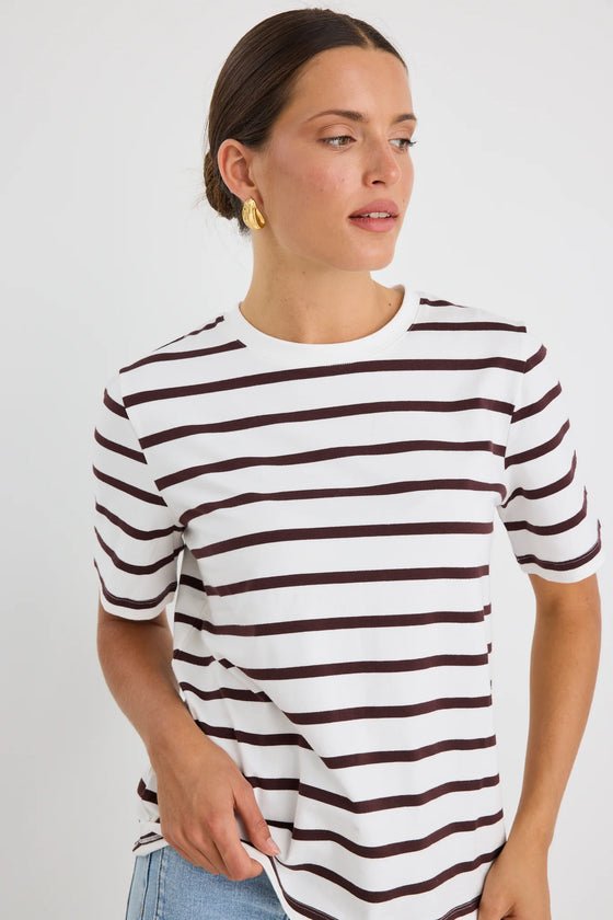 Binding Stripe Boxy Fit Tee