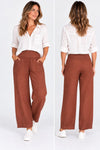Linen Pants with Button Detail