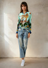 Silk Blend Leopard Bomber