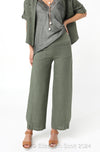 Linen Pants with Button Detail