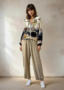  Silk Blend Leopard Bomber