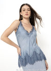 Satin Camisole with Lace Hem