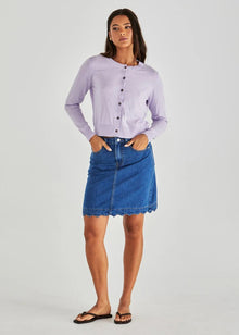  Vale Scalloped Denim Skirt