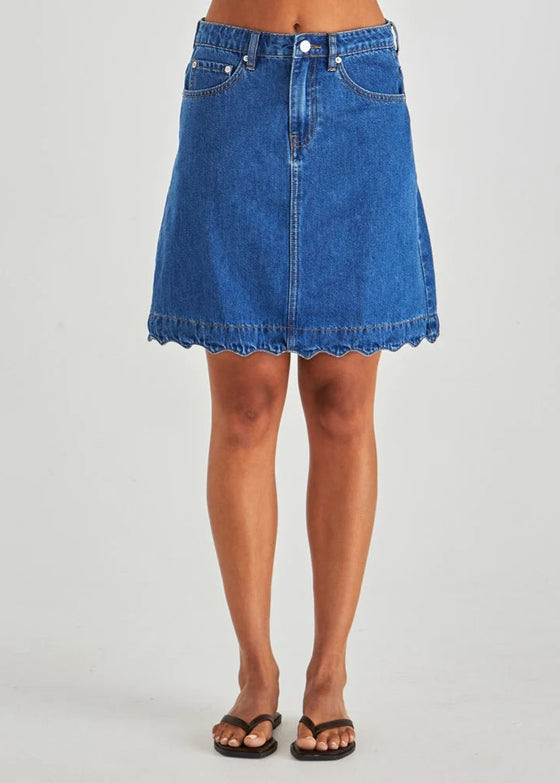 Vale Scalloped Denim Skirt